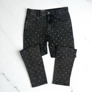 Anthropologie Pilcro Ultra High Rise Slim Jeans Sz 29 Rhinestone Studded Beaded